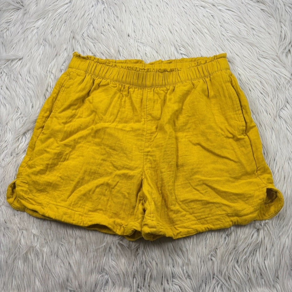 Old Navy Women's M Yellow Gauzy Cotton Pull On Shorts Comfort Summer
